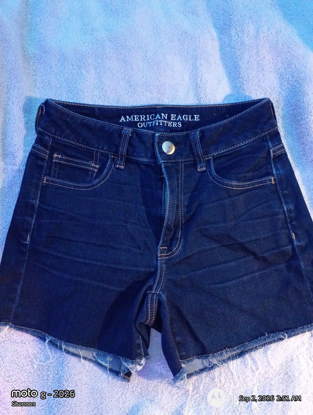 American Eagle Outfitters Navy Blue Denim Cutoff Shorts